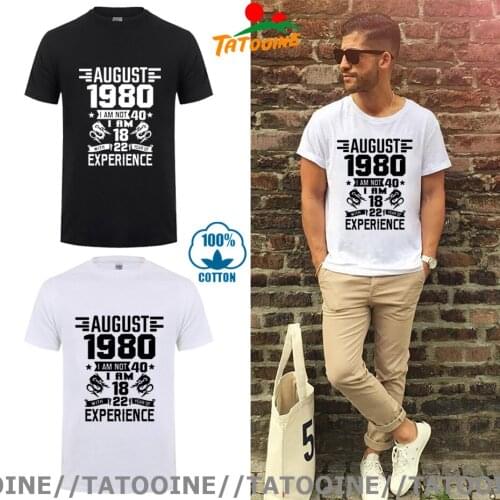 June July August September October December 1980 YEARS OLD Birthday T shirts men Casual Fashion January February March April May