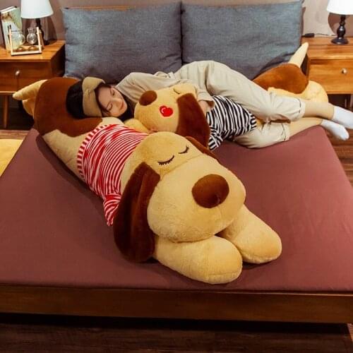 110cm/130cm Giant Dog Plush Toy Soft Stuffed Cartoon Animal Big Ears Dog Doll Sleeping Pillow Girlfriends Kids Birthday Gift