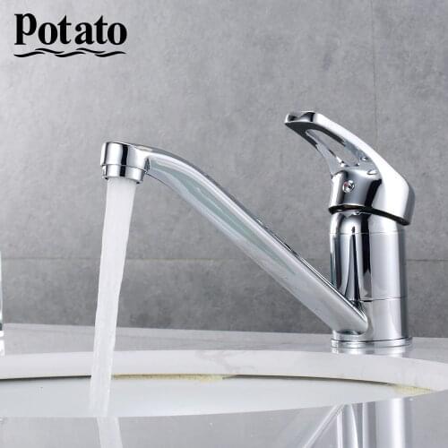 Potato Kitchen Faucet Chrome Modern Economizer Single Handle Hot And Cold Water Deck Mounted Bathroom Taps