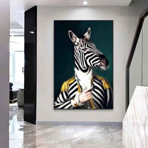 Classical Earl Canvas Paintings on The Wall Art Posters and Prints Animal Suit Canvas Picture Home Room Wall Artwork Decoration