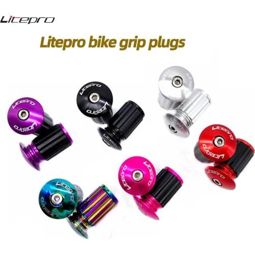 Litepro Bike Handlebar Grips Plugs MTB Bicycle Handlebar Plug Aluminum Alloy Bar End Cap for 22-24mm Handle bar BMX Parts