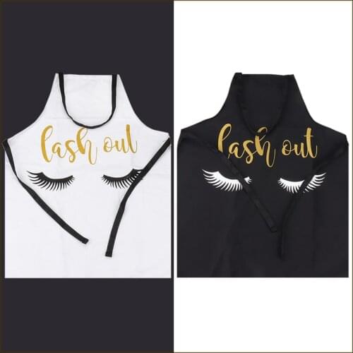 Fashion Eyelash Love Bronzing Cotton Apron Women Adult Bibs Home Cooking Baking Coffee Shop Cleaning Aprons Kitchen Accessories