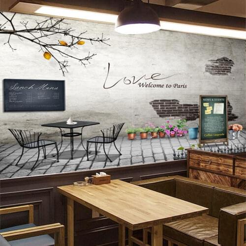 Custom Any Size 3D Wall Mural Wallpaper Retro Nostalgic Wood Grain Cafe Mural Paintings Living Room Wallpaper Papel De Parede 3D