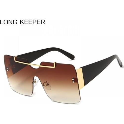 2021 New Square Sunglasses Women Brand Designer Fashion Big Frame Sun Glasses Men Flat Top Driving Goggles UV400 Gafas de sol