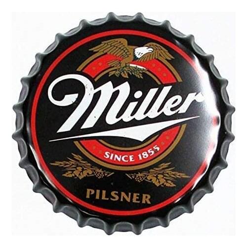 Purl zither Miller Bottle Caps Metal Tin Sign Wall Decor Man Cave Bar Wall Decor Art Plaque Vintage Home Bar Cafe Bar
