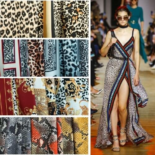 Animal Leopard pattern snake pattern zebra wave point fashion chiffon fabric spring and summer print fabric new dress clothing