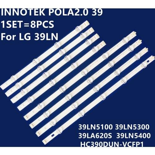 8PCS LED Backlight strip 9 Lamp For LG 39" TV 39LN5100 INNOTEK POLA2.0 39 39LN5300 39LA620S POLA 2.0 39LN5400 HC390DUN-VCFP1