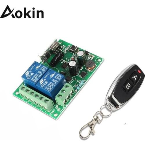 Aokin 433Mhz Universal Wireless Remote Control Switch AC 85V 110V 220V 2CH Relay Receiver Module RF Transmitter 433 Mhz Remote