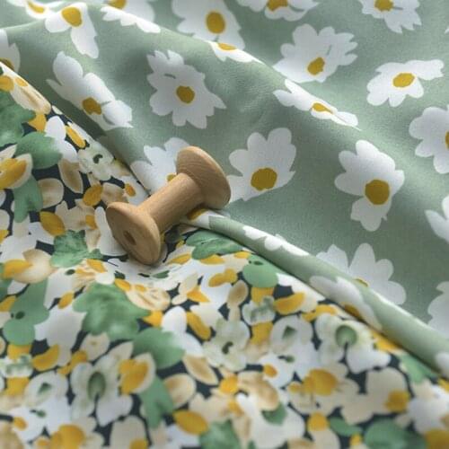 One meter high quality Chiffon sewing Beautiful print fabric for dress Gown shirt scarf handmade DIY fabric