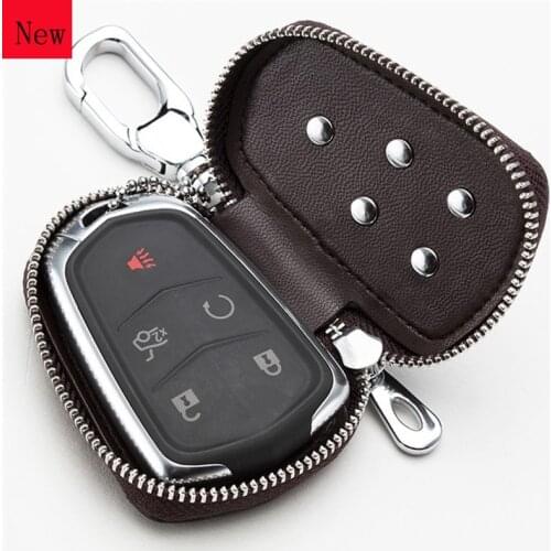 High-Quality Leather Car Smart Key Case Cover for Cadillac ATSL XTS XT5 CT6 SRX CTS 2017 Car Accessories