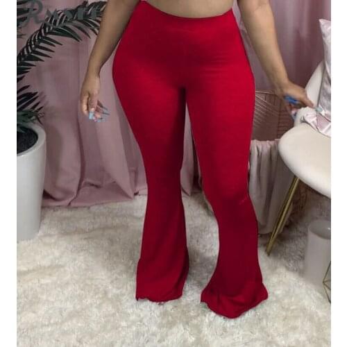 RMSFE 2020 Women Vital Summer Solid Long Pants Sexy Holiday Sexy Casual Button Lady Long Pants