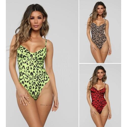 Women Fashion Backless Leopard One-piece Swimsuit Stylish Bathing Suit for Ladies Female Swimwear Beach Clothes