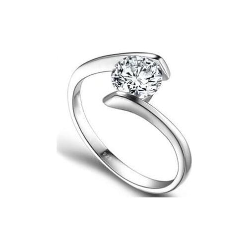 High quality shiny CZ zircon 925 sterling silver ladies`wedding finger rings jewelry wholesale drop shipping gift ring no fade