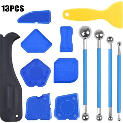 ZK30 13Pcs Silicone Sealant Spreader Spatula Scraper For Door Caulk Tool Kit Silicone Sealant Tool Window Caulking Finishing
