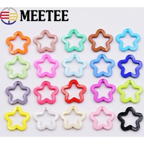 100Pcs Candy Color 30mm Resin Buckles For Keychain Rings Star Shape Earings Making Hooks Key Ring Pendant Holder DIY Accessories