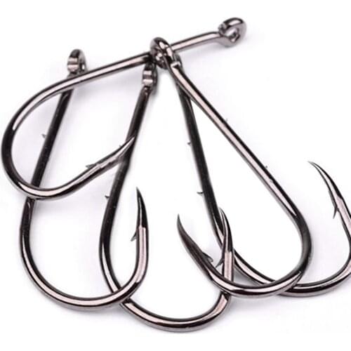 100 Pcs Fishing Hooks Jig Big Circle Back Barb Hook HIgh Carbon Steel Fishook