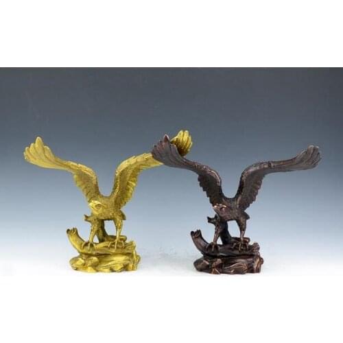 24cm Pure copper eagle eagle Pengcheng Wanli office craft ornaments