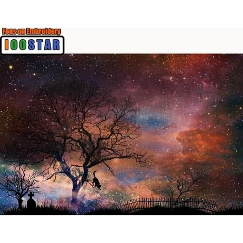 5D Diy Diamond Painting Cross stitch "Starry Sky&Cat" Full Square/Round Diamond Embroidery Needlework Rhinestone Mosaic Crafts