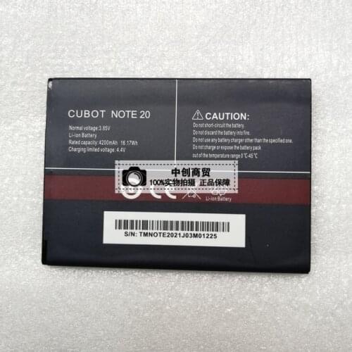New original cubot note 20 phone battery 4200mah 3.85V for Cubot Note 20 Rear Quad Camera Smartphone NFC 6.5 Inch