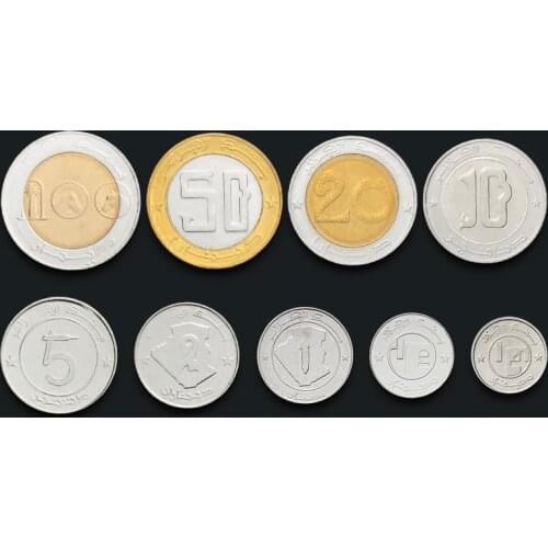 Algeria 9 Full Set Including 3 Two-color Coins Real Original Coins Collectibles Authentic Unc