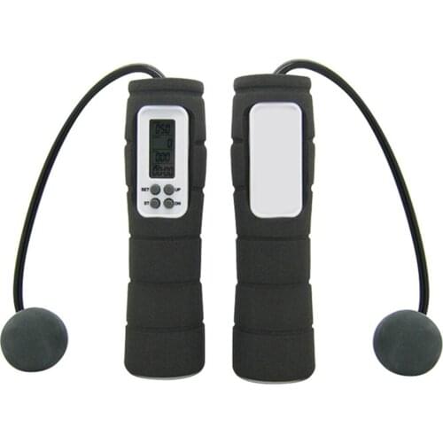 Digital LCD Wireless Cordless Jump Jumping Rope Skipping Rope Jump Counter Calorie Counter Timer Fitness for Indoor Outdoor Use