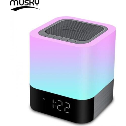 Wireless Bluetooth Speaker Portable HIFI Stereo Subwoofer With Led Light Lamp and Alarm Clock AUX MUSKY DY28 Plus 20Pcs/Lot