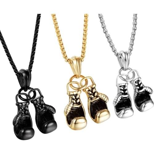Boxing Gloves Necklace for Men Sporty Zinc Alloy Pendant Necklaces Move Men Jewelry Best Gift Game Jewelry