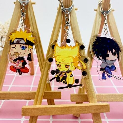 Naruto Keychain Cartoon Anime Character Cute Style Boy Girl School Bag Key Chain Keychain Accessories Birthday Gift