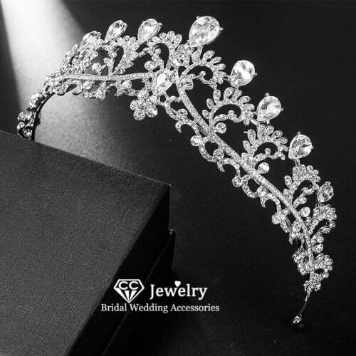 CC Wedding Crown Women Accessories Engagement Hair Ornaments Flower Shape Hairwear Jewelry Charms Tiaras Crystal Diadems HS97