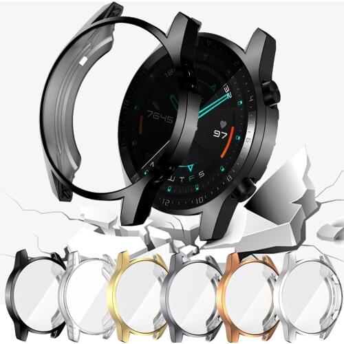For Huawei Watch GT 2 46mm 42mm TPU Case Full Cover Plating Shockproof Soft Protective Case GT2 Electroplating Protective Shell