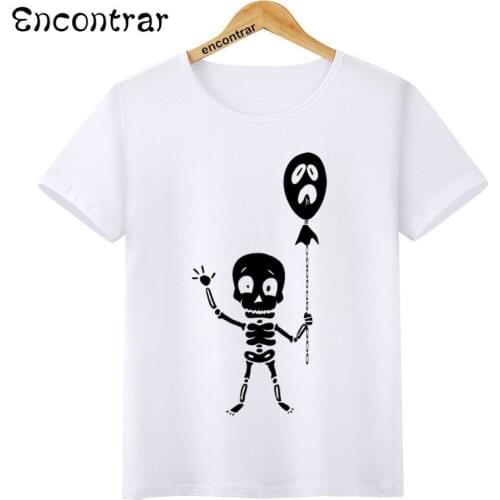 Kids Cool Ghost Halloween Design T Shirt Boys/Girls Casual Short Sleeve Tops Childrens Funny White Anime T-Shirt,HKP3073