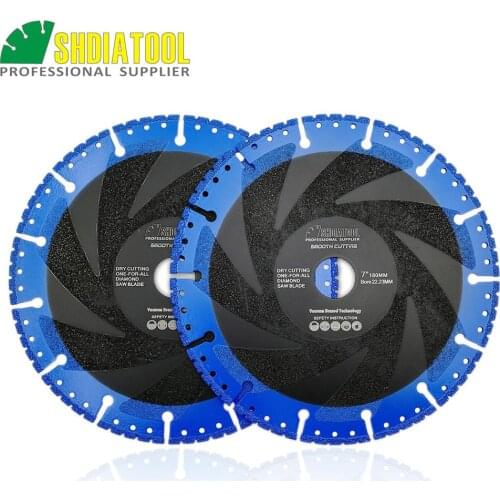 DIATOOL 2pcs 180mm Vacuum Brazed Diamond Blade for All Purpose For stone iron steel 7" Demolition Blade