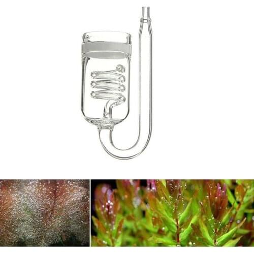 Aquarium CO2 Diffuser Dioxide Reactor Regulator Disk Fish Tank CO2 Bubble Atomizer Screw-shaped Glass for Aquatic Plant Moss