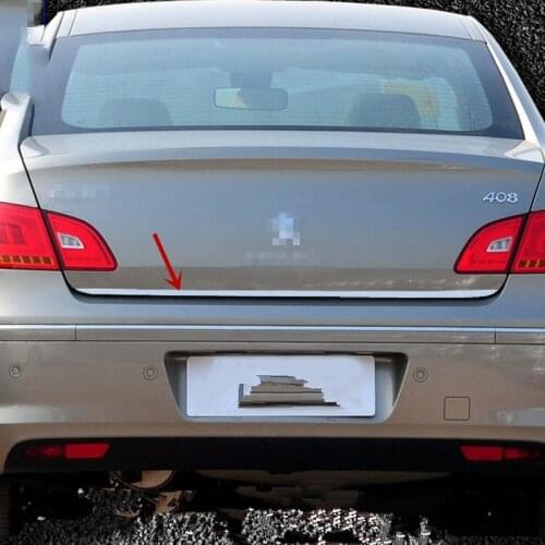 For Peugeot 408 2010-2013 Stainless Car Rear Trunk Door Edge Side Moulding Cover Trim Car Exterior Accessories Stylilng