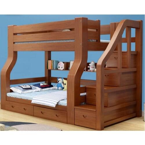 Full solid wood bunk bed multifunctional double double bed mother bed wooden bunk bed childrens bed