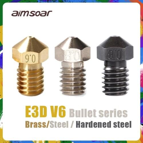 E3D V6 Hardened steel nozzle brass nozzle copper alloy 1.75mm 0.4/0.6/0.8mm 3D Printer parts