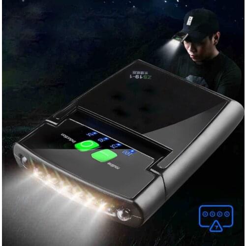 6 Led Headlamp Hands-Free Hat Light Flashlight Headlamp for Fishing Camping Hand Work USB Rechargeable Sensor Hat Clip Headlamp