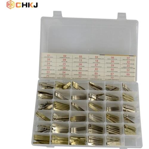 CHKJ 175PCS/Lot Full Original Engraved Line Key 35 Types For 2 in 1 Scale Shearing Teeth Blank Car Key LiShi Locksmith Tools