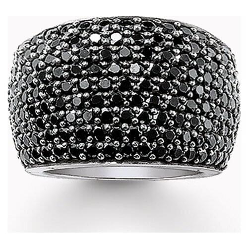 Cocktail Rings with Nine Rows Black Zirconia Pave, European Most Fashion Glam Fashion Ring Jewelry Best Soul Gift for Women Men