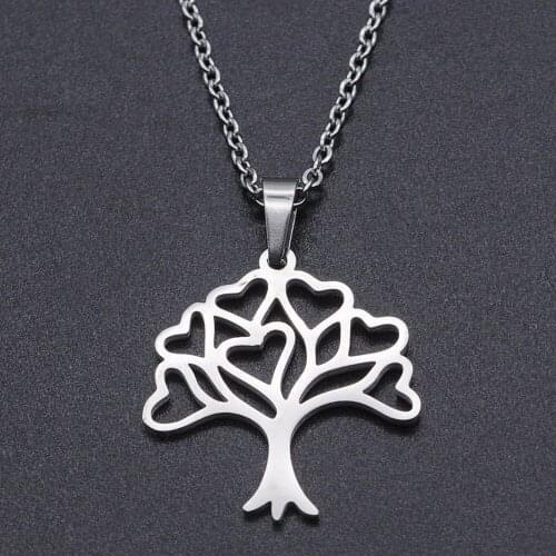 Lyvior Love Tree of Life Necklace Female Wisdom Tree Fashion Stainless Steel Pendant Necklace Suitable for Birthday Christmas