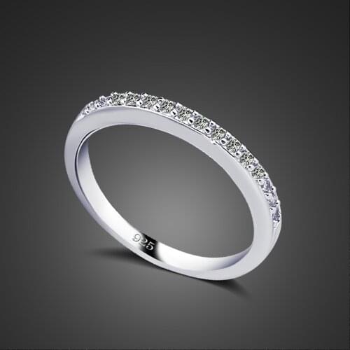 Fashion Real 100% 925 sterling silver Rings Show Elegant Temperament Jewelry Women Girls White Silver Filled Wedding Ring
