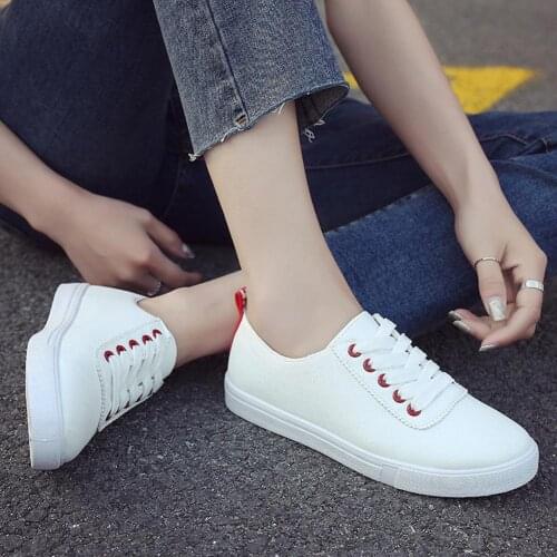 Mounchain Woman Ladies Shoes All Matching White Shoes Lace Up Fashion Sneakers