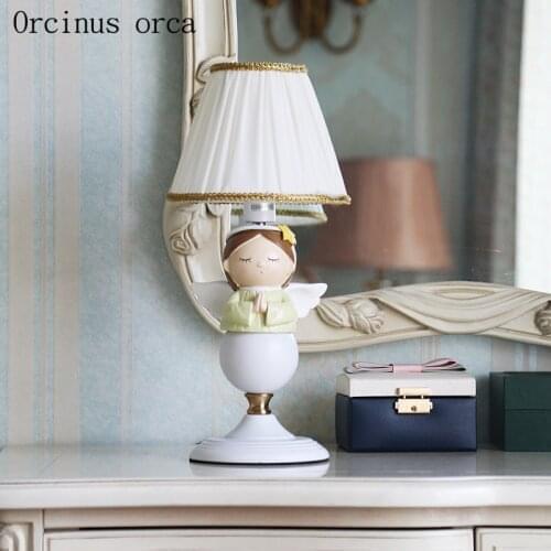 Cartoon inspiration angel desk lamp girl bedroom childrens room table lamp American character LED doll decorative lamp