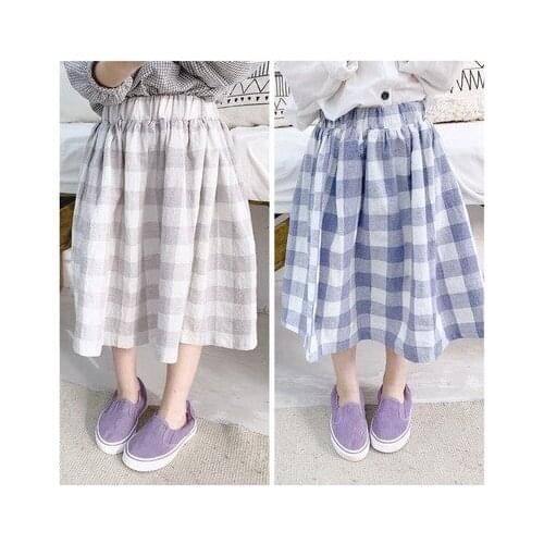 2020 Spring New Baby Girl Clothes Kids Girls Plaid S-line Skirts Toddler Girls Long Skirt Baby Tutu Skirts 2-7 Years Baby Skirts