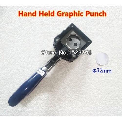 NEW Hand Held Manual Round 20mm (Actual Cutting Size 32MM) Paper Graphic Punch Die Cutter for Pro Button Maker
