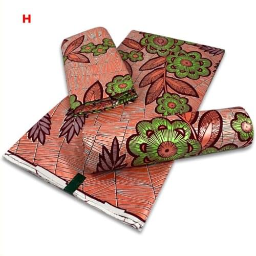 Top Quality African Golden Wax African Print Fabric Tissue African 100% Cotton Pagne Fabric Rapper Batik Gold Wax 6yards Y1501-5