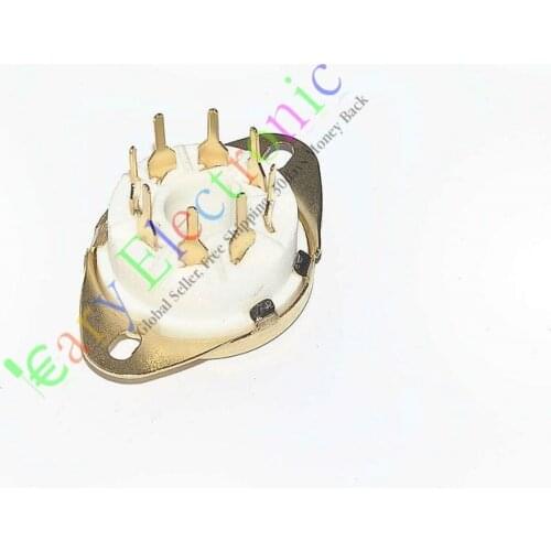 Wholesale and retail 4pc GOLD 8pin PCB Ceramic vacuum tube sockets octal valve base fr EL34 KT88 6550 free shipping