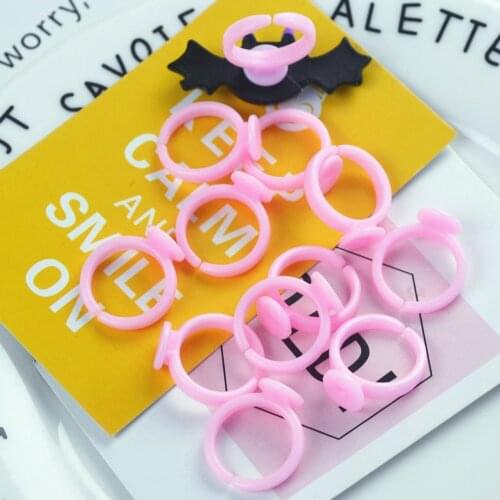 100pcs Ring Bases Adjustable Childrens Ring Holder Round Bezel Ring Tray DIY Jewelry Accessories Cartoon Ring