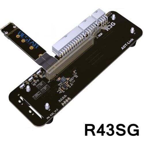 M.2 keyM NVMe External Graphics Card Stand bracket with PCIe3.0 x4 Riser Cable 25cm 50cm 32Gbs For ITX STX NUC VEGA64 GTX1080ti