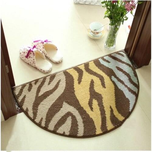 NiceRug Living Room Home Decoration Half-round Shaped Non-slip Brown Striped Floor Mats Rugs Carpets Tapis deSalon Moderne